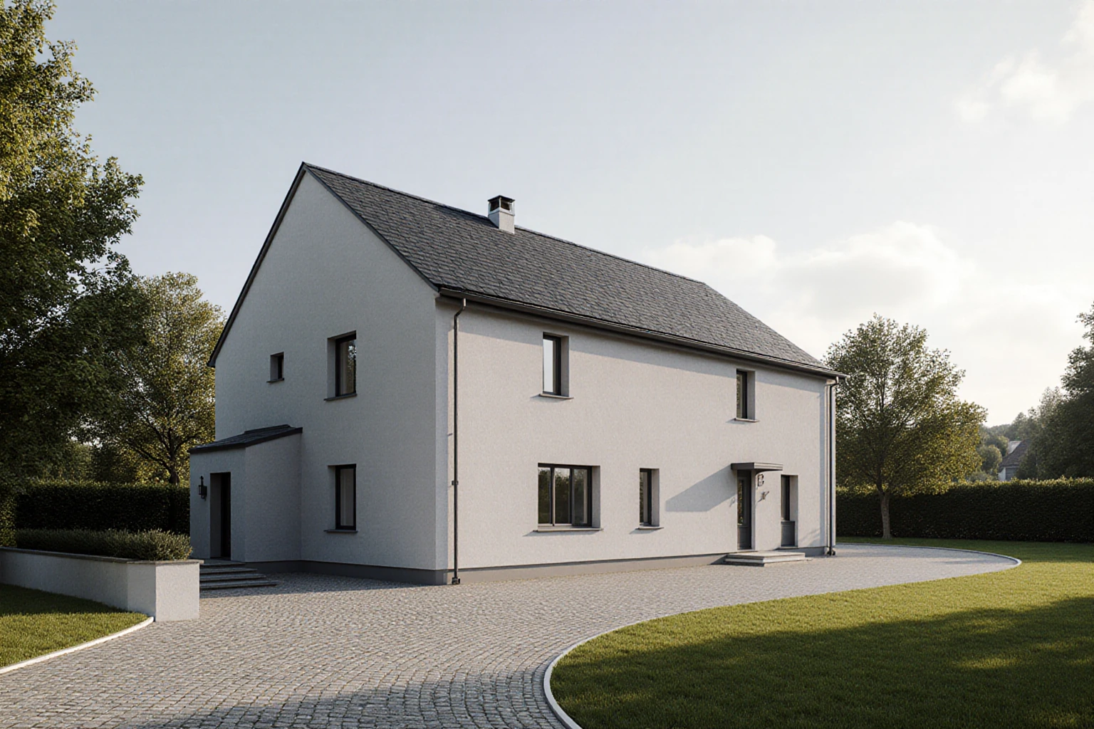 Gepflegtes Wohnhaus mit Garten und Zufahrt in Mitteleuropa